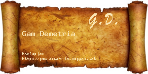 Gam Demetria névjegykártya